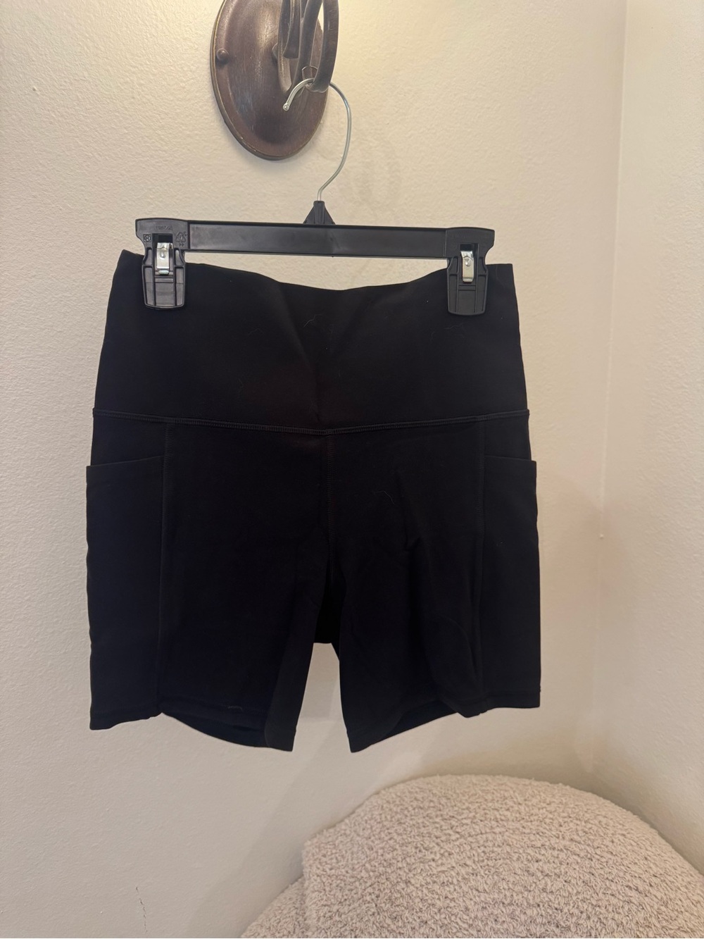 Athleta Black High-Waist Pocket Bike Shorts - Picture 1 of 2